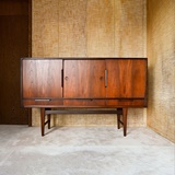 TEAK SIDEBOARD FROM DENMARK WITH THREE DRAWERS AND THREE SLIDING DOORS